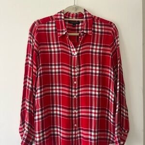 Banana Republic Red Plaid Button Down Shirt